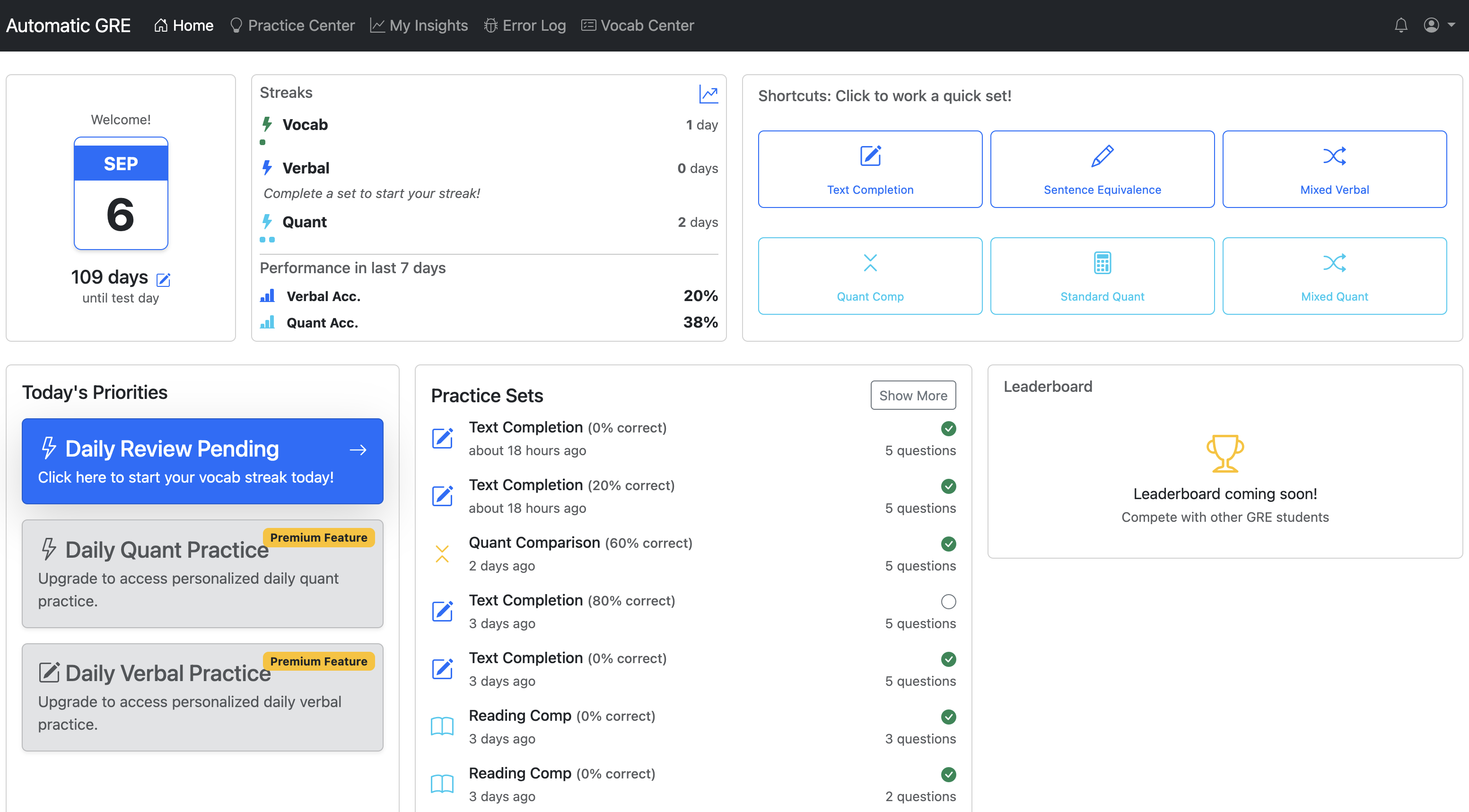 Dashboard Screenshot