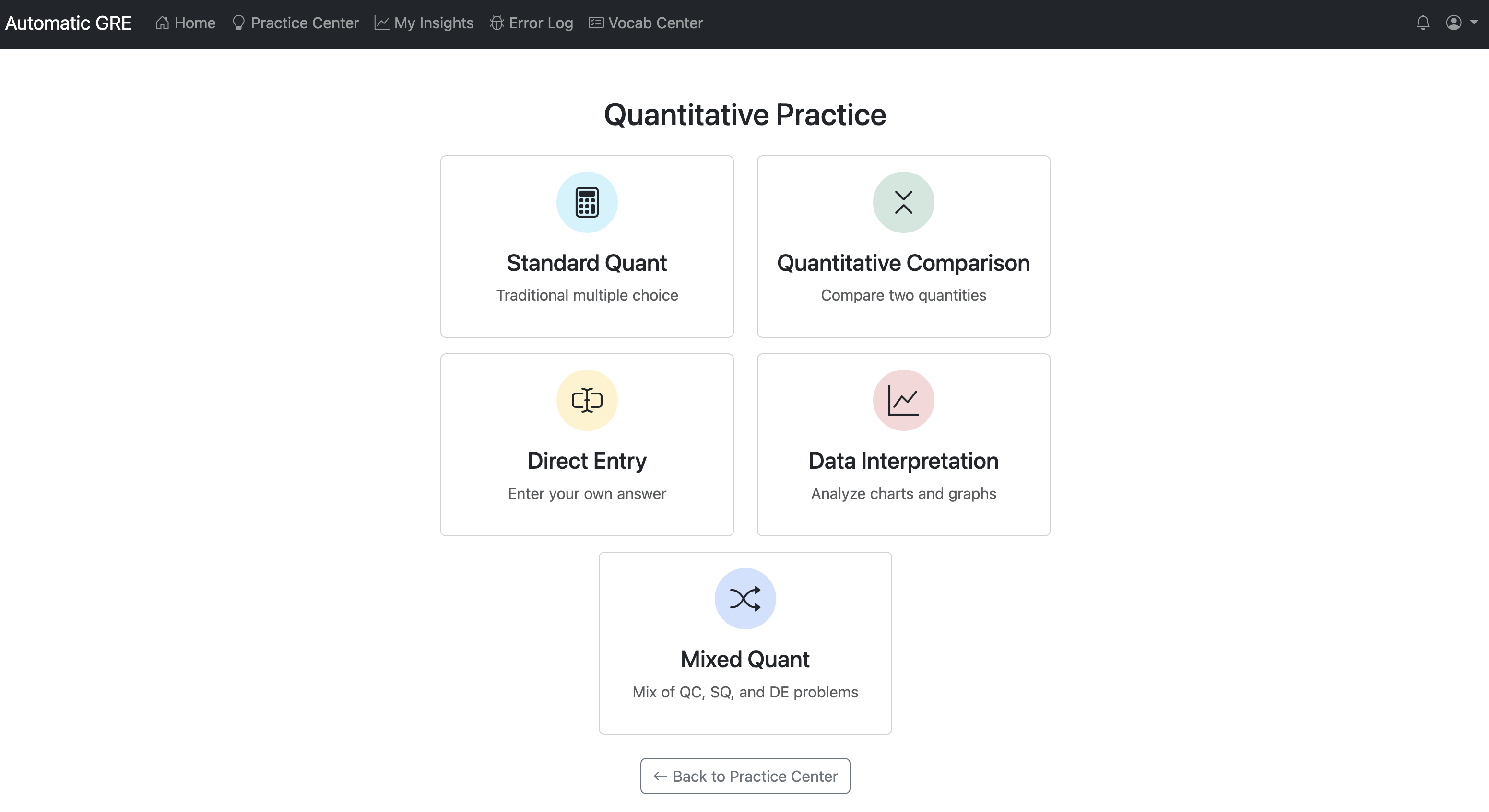 Practice Sets Screenshot