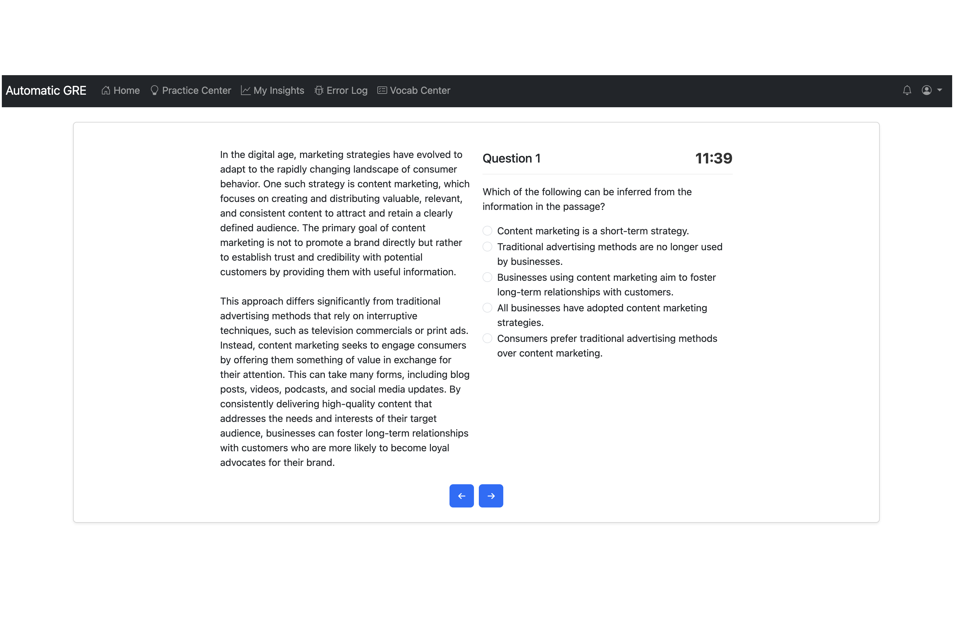 Reading Comp Screenshot