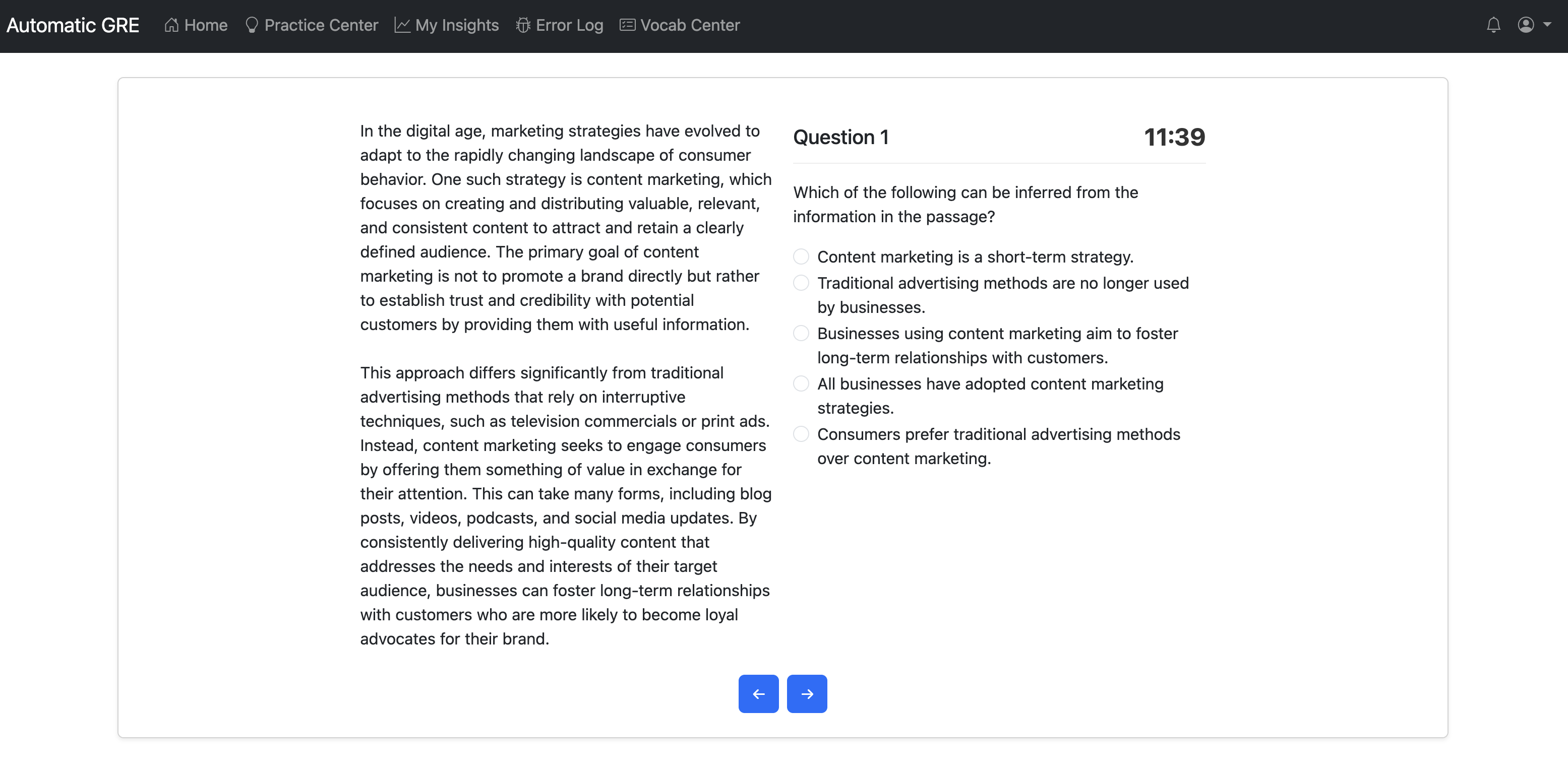 Reading Comp Screenshot
